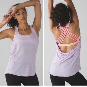 Lululemon | Bleacher Stripe Iris Flower Wild Tank